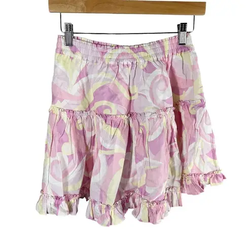 Hill House  The Paz Mini Linen Skirt Candy Kaleidoscope Size Medium