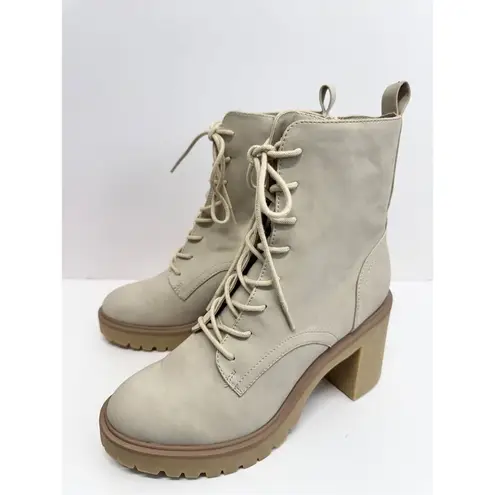 Dv by Dolce Vita Boots Size 8.5 Bone Lace Up Chunky Block Heel