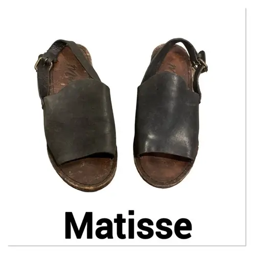 MATISSE Julio Black Leather Handmade Sandals size 7M