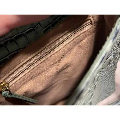 Brahmin Marley Blue Green Melbourne Croc Embossed Leather Crossbody Bag NWOT