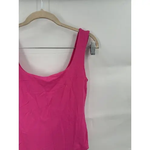 Naked Wardrobe  Bodysuit Women L Pink Sleeveless Barbiecore Preppy Festival NEW