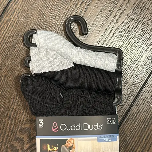 Cuddl Duds Plushfill 3-Pack Midweight Falling Rain Texture Crew Socks NEW