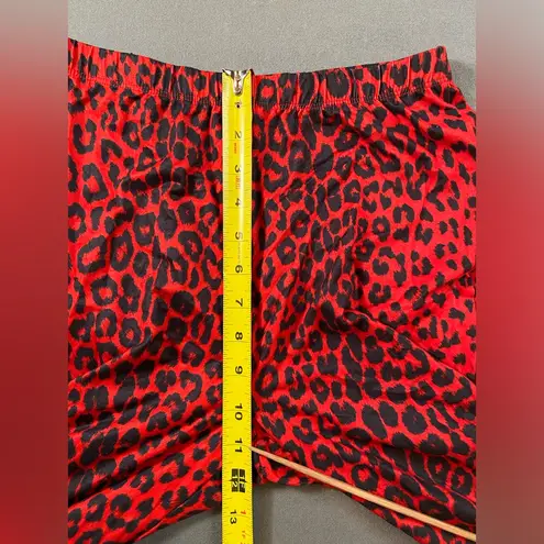 SheIn ‎ Red Leopard High waisted Flair Pants Size Small