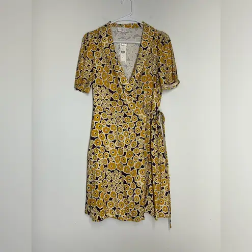 Corey Lynn Calter Floral Wrap Mini Dress NWT Size S Yellow