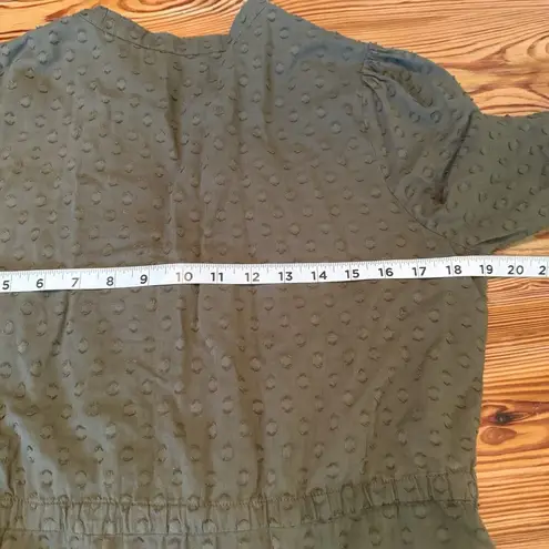 Emerson Fry Frances Dress 3 Size MED Moss Green Swiss Dot Maxi India Collection