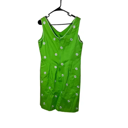 Sag Harbor Green Floral Embroidered Sleeveless 90s Y2K Dress Size 12