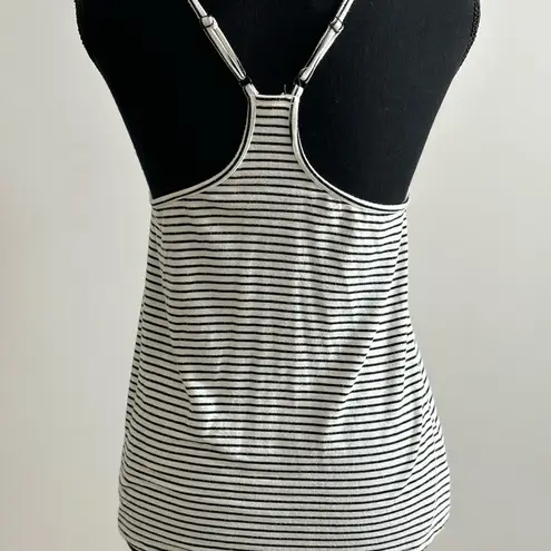 Full Tilt Essentials by  Racerback Striped Black & White Top