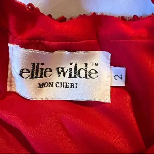 Ellie Wilde by Mon Cherie Womens Prom Dress Size 2 Red Formal Gala HOCO