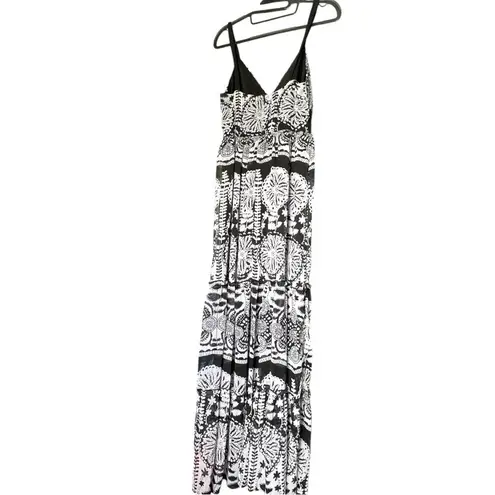 Alyn Paige Black and White Maxi Sundress with Spaghetti Straps