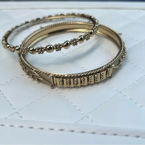 Elegant & Detailed Gold Bangle Set Tan