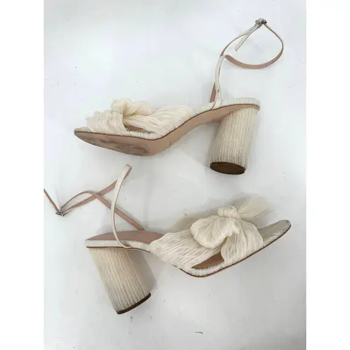 Loeffler Randall Camellia Pearl Pleated Bow Heel Size 10 DIRTY