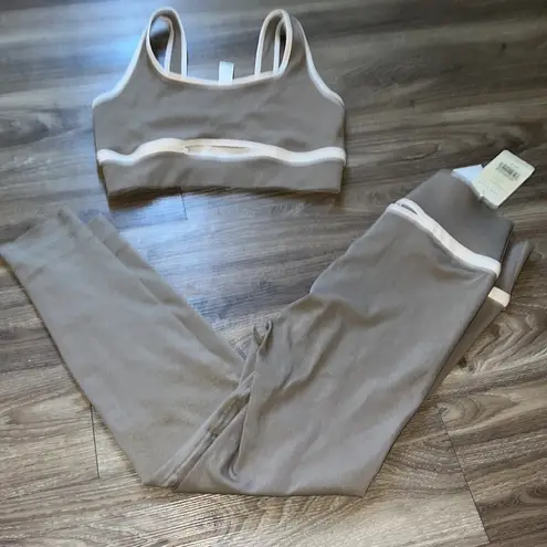 Fabletics NWT   set high waisted sculpt knit cut out back legging and sport bra