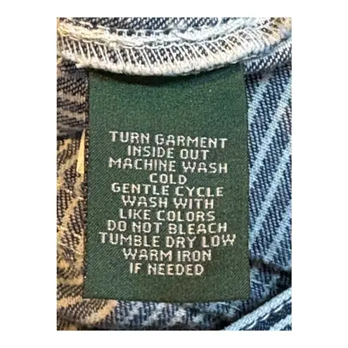 LRL Lauren Jeans Co. Ralph Lauren Stripe Denim Shorts Blue Women Size 10