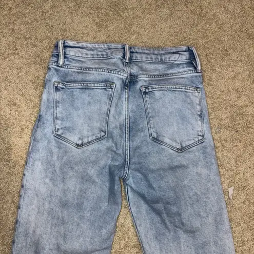 ALLSAINTS Imogen High-Rise slim straight Jeans Light Wash Distressed Size 27