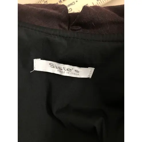 Sistè’s Made In Italy Pea Coat Purple SM Pocket Long Sleeve Open Wool Blended