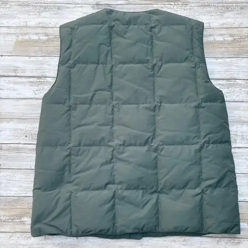 COS Quilted Gilet Vest Sz 8 Green Puffer Down Filled Button Up Pockets Gorpcore