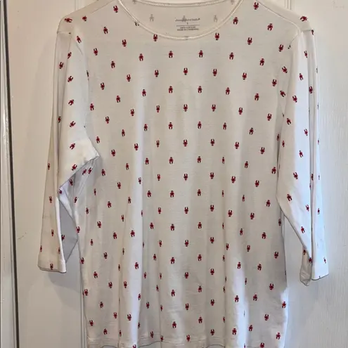 Christopher & Banks White Shirt with Red Lobster Design 100% COTTON
SIZE LARGE