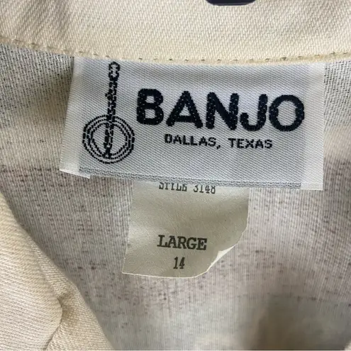 Vintage 80’s Banjo Western Southwestern Boho Cropped Blazer Women’s Size Medium