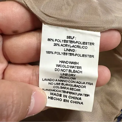 &merci &merci Women’s Sloan Houndstooth Blazer Puff Sleeve Classic in Brown Size L