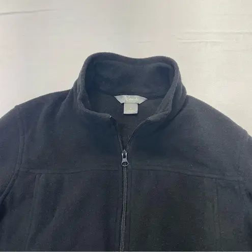 Natural Reflections Fleece Jacket Size Medium Black full zip mock neck