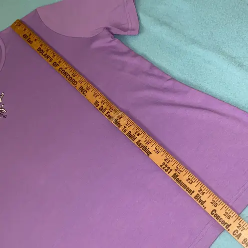 Blair floral embroidered short sleeve round neckline t-shirt purple NEW size L