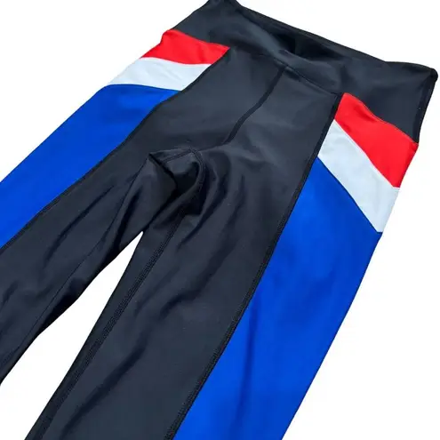 P.E NATION Time Out Colorblock 7/8 Leggings Red Activewear Athleisure EUC Small Black