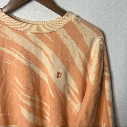 Sweaty Betty  London Essentials Sweatshirt Orange Peach Tie Dye Printed Womens S