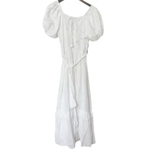 Ivy City Co NWT Antoinette Wrap Dress Women’s Size Large White Cotton Maxi