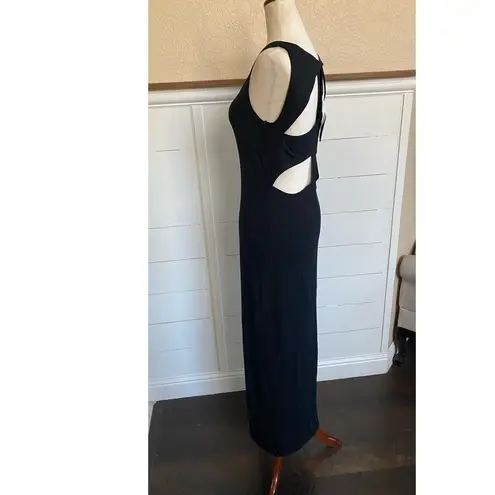 Fabletics  Claudia Maxi Black Dress Sleeveless Cutout Back Maxi Dress XS NWT