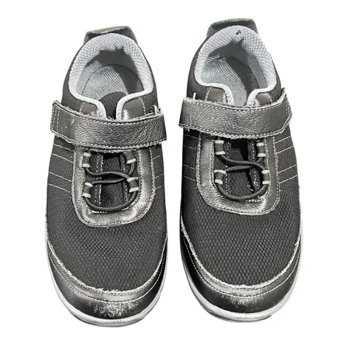 Orthofeet Women's Black Comfort Strap Sneakers Shoes Size 7.5 Medium Casual