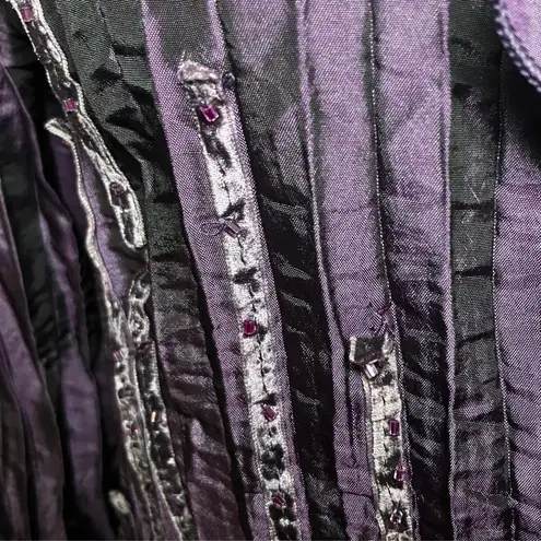 Vintage 90s Y2K Whimsigoth Gothic Purple Button Down Blouse. Small. Fairy Vampy