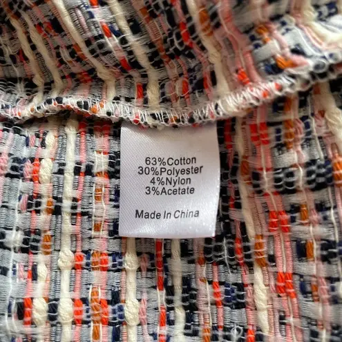 Tuckernuck Belfast Blouse Tweed V-Neck Fringe Trim Relaxed Fit Size XS NEW