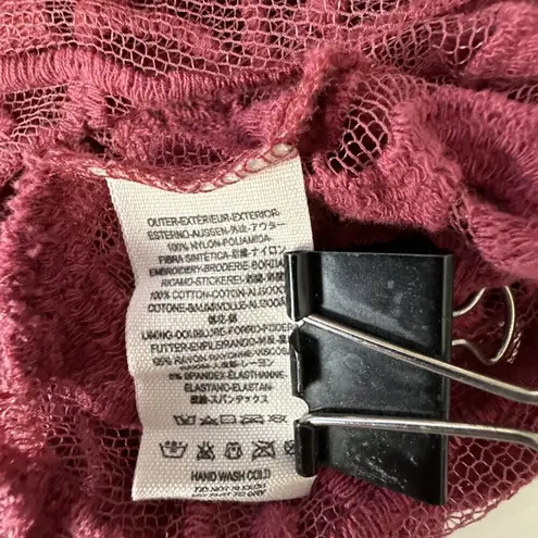 Jens Pirate Booty Free People El Sol Dark Rose Lace Babydoll Mini Dress Size S Pink