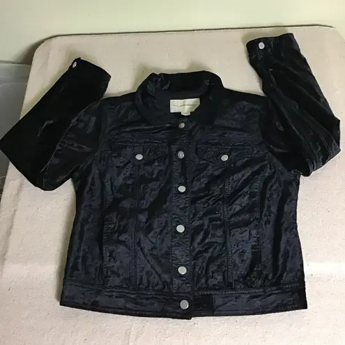 Pilcro and the Letterpress Anthropologie velvet Jean jacket size Large EUC