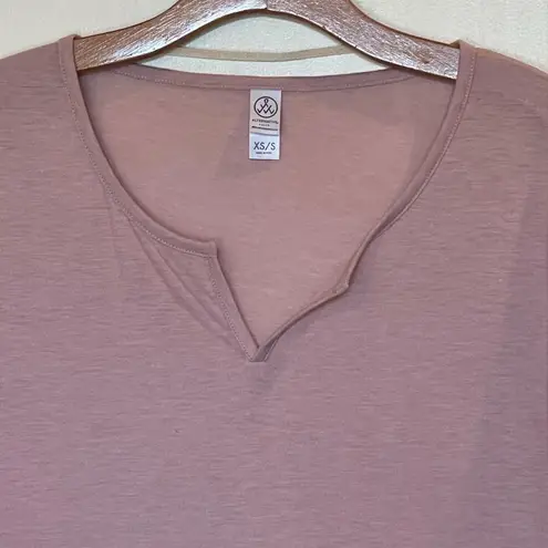 Alternative Rose Quartz Split Collar Short Dolman Style Sleeve T-Shirt S
