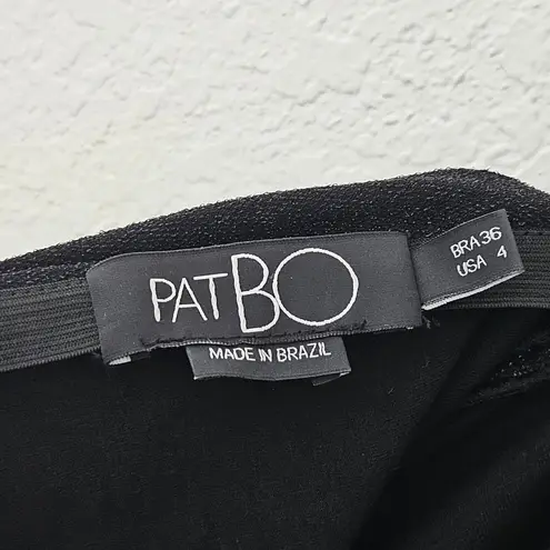 PatBO Lurex Cut Out Jumpsuit Black Strappy Cat Suit Size 4 $595 Black