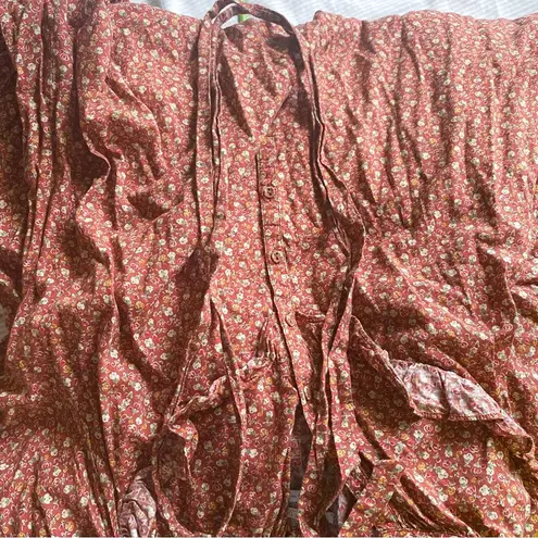 Christy Dawn Dress Emilia Floral Midi Cotton Rooibos Harvest S EUC