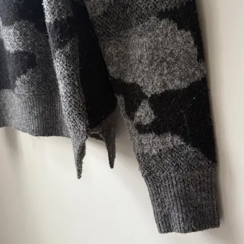 Anthropologie  Marjorie Gray Black Long Sleeve Camo Sweater