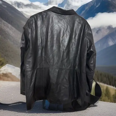 VTG 90S Wilsons Soft leather Pelle Studio Embellished Blazer Jacket Women’s 2x Black