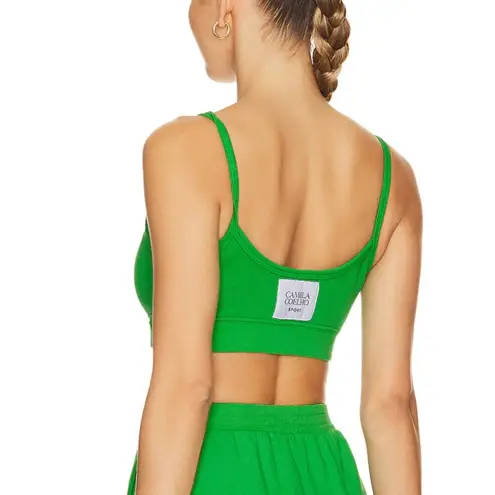 Camila Coelho Sports Bra Kelly Green SMALL Bralette Cotton High Impact USA NEW