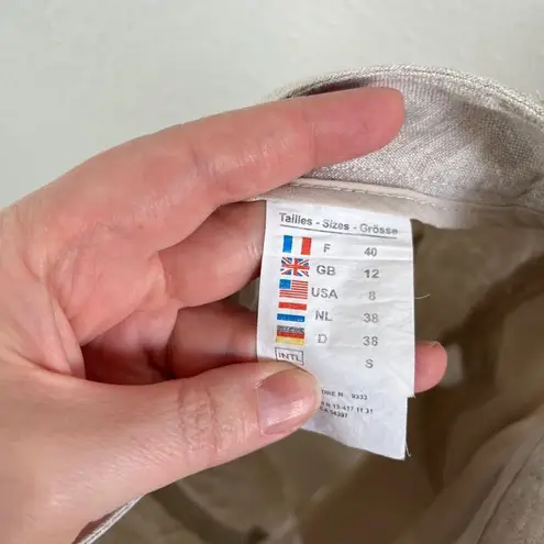 Saint James Womens Beige European Linen Crop Pants Size 8