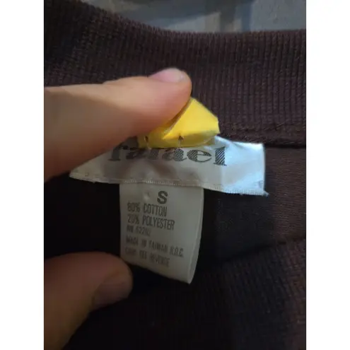 Rafaella Rafael Beaded Brown Autumn Sweater, Vtg Painted Flowers Sweater, Women's Small