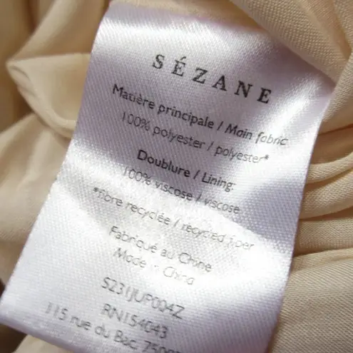 Sézane NWT Sezane Dune in Leaves Print Pleated Chiffon A-line Midi Skirt 44 / 12