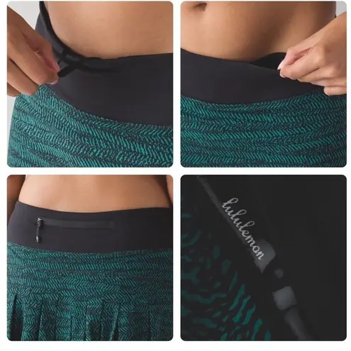 Lululemon  Pace Rival Skirt 4 Regular Teal Black Print Athletic Running Skort - Image 3