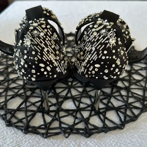 Alexander McQueen Pin 105 Crystal-embellished Satin Sandals,SZ 39, $1,797