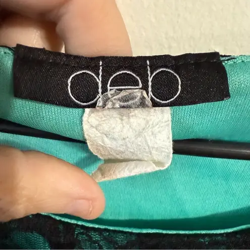 Deb Green Peplum Blouse with Short Sleeves Size L