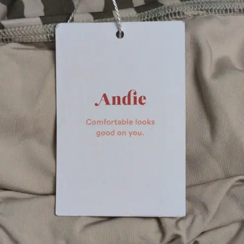 ANDIE Tulum One Piece Swim Bias Stripe Olive Crisscross Beach Pool Swim M New