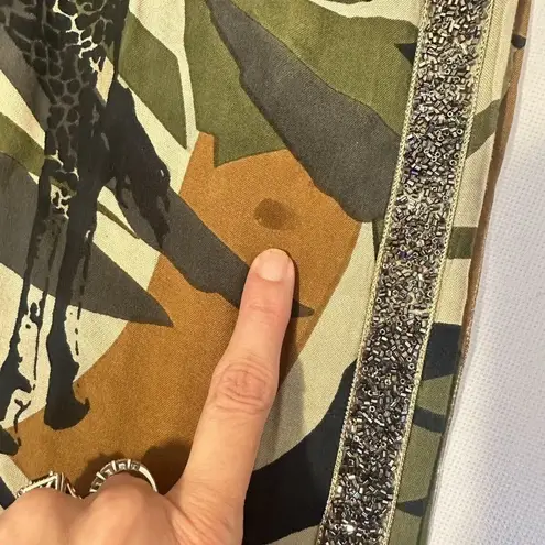 Zand L Europe Jogger Womens Small Drawstring Safari Giraffe Beaded Tasseled Wild