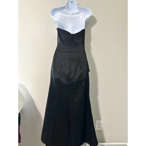 Jessica McClintock Black Strapless Lace Bodice Evening Gown Formal Dress Size 8