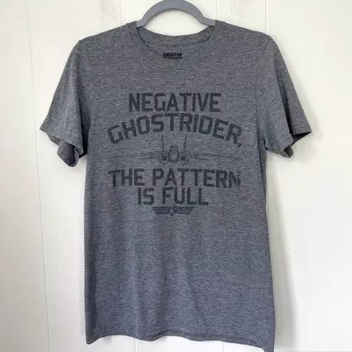 Negative Ghostrider Top Gun Grey 80s Movie Graphic Tee T